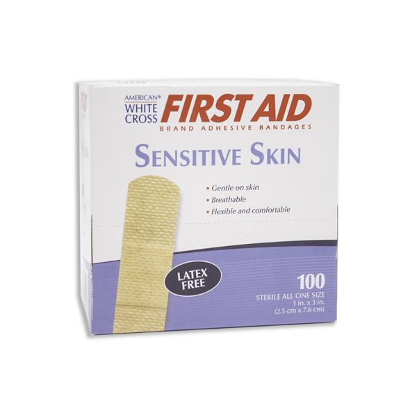 Bandage Sensitive Skin Fabric American White Cross 1x3